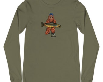 Trout Huntin' Squatch - Unisex Long Sleeve Tee