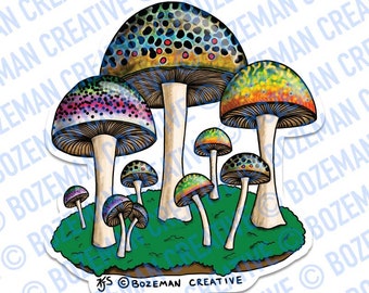 Trout Shrooms -  Fly Fishing Sticker