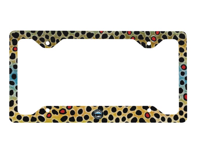 Brown Trout - Metal license plate frame