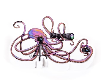 Octographer - Octopus Photography Sticker