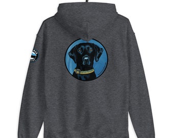 Black Lab - Brown Trout Collar -  Unisex Hoodie