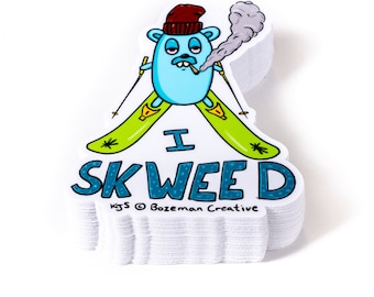 I Skweed -  Skiing Sticker