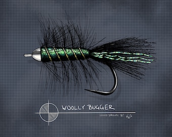 Woolly Bugger Streamer (8" x 10")