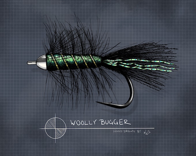 Woolly Bugger Streamer (8" x 10")