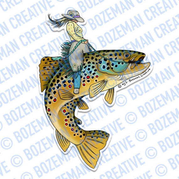 Trout Wrangler Fly Fishing Sticker 