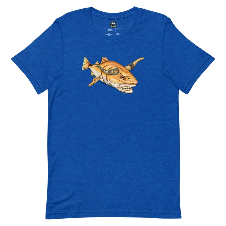Red Bull Fish Short-Sleeve Unisex T-Shirt Heather True Royal