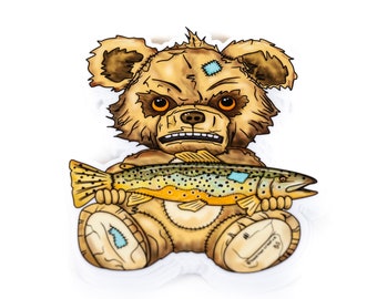 I Don't Care Bear - Fly Fishing Sticker