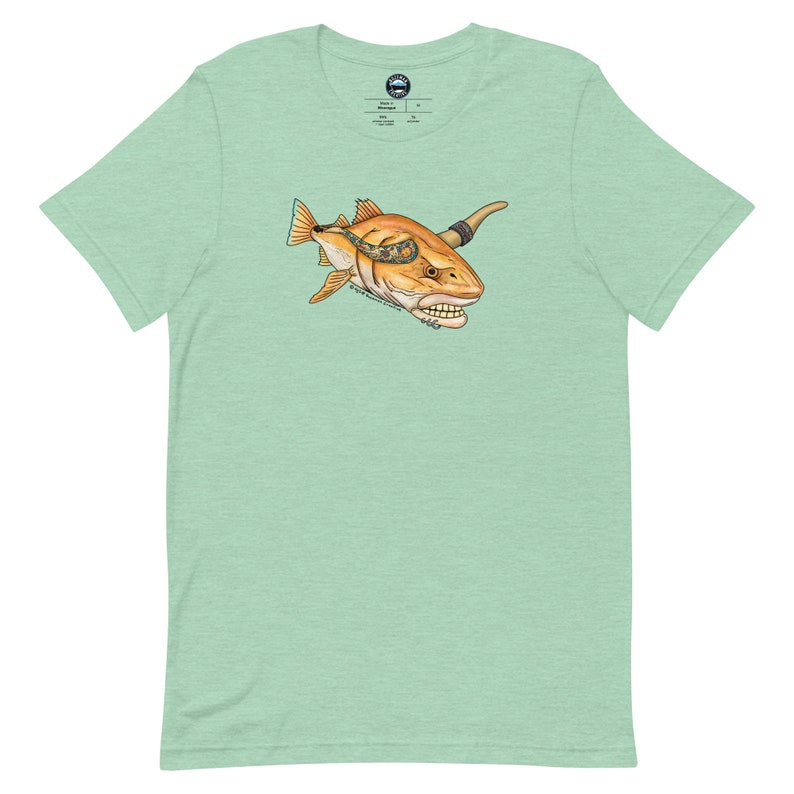 Red Bull Fish Short-Sleeve Unisex T-Shirt Heather Prism Mint