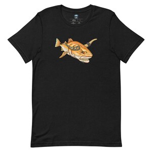 Red Bull Fish Short-Sleeve Unisex T-Shirt Black Heather