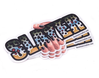 She Slays Trout - Women Fly Fishing Sticker