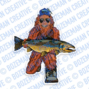 Trout Huntin' Squatch Sticker