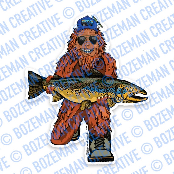 Trout Huntin' Squatch Sticker