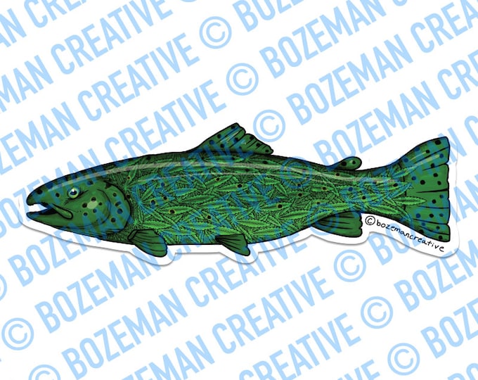 Green Trout - Herbal Fly Fishing Sticker