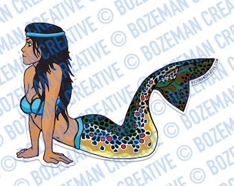 Mertrout - Mermaid Brown Trout Sticker