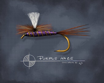 Purple Haze Dry Fly (8" x 10")