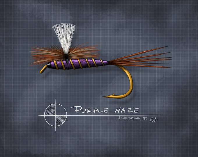 Purple Haze Dry Fly (8" x 10")