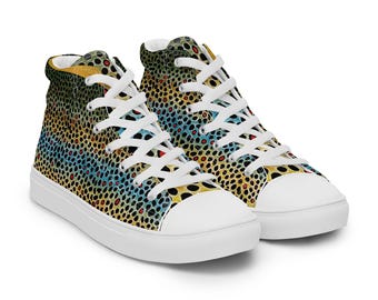 Brown Trout - Women’s high top canvas shoes
