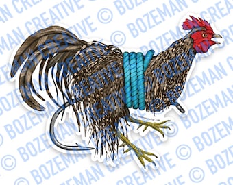 Tied Rooster Hackle Sticker