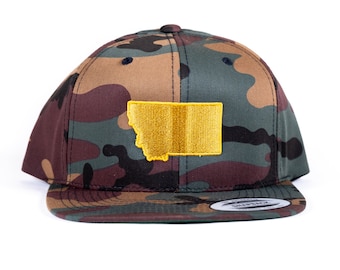 Montana Outline - Embroidered - Snapback Hat