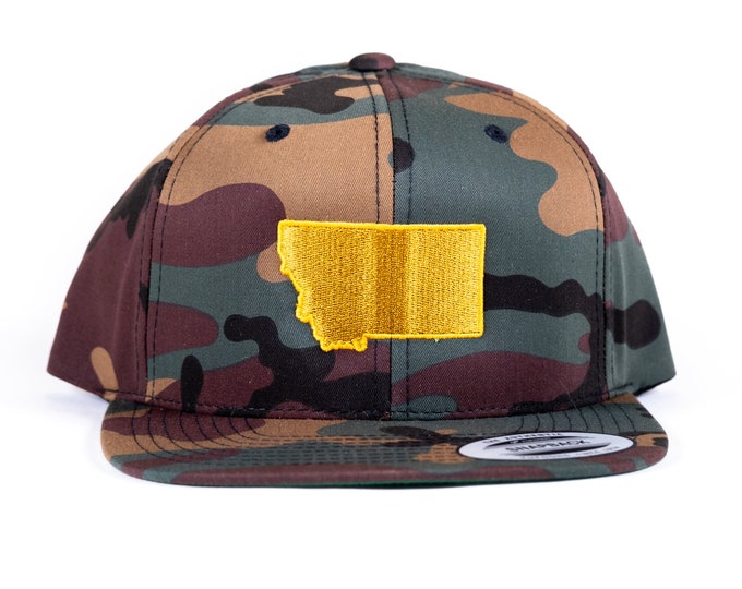 Montana Outline - Embroidered - Snapback Hat