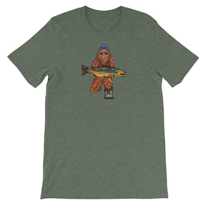 Trout Huntin' Squatch - Short-Sleeve Unisex T-Shirt