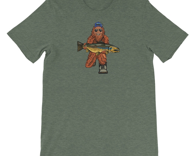 Trout Huntin' Squatch - Short-Sleeve Unisex T-Shirt