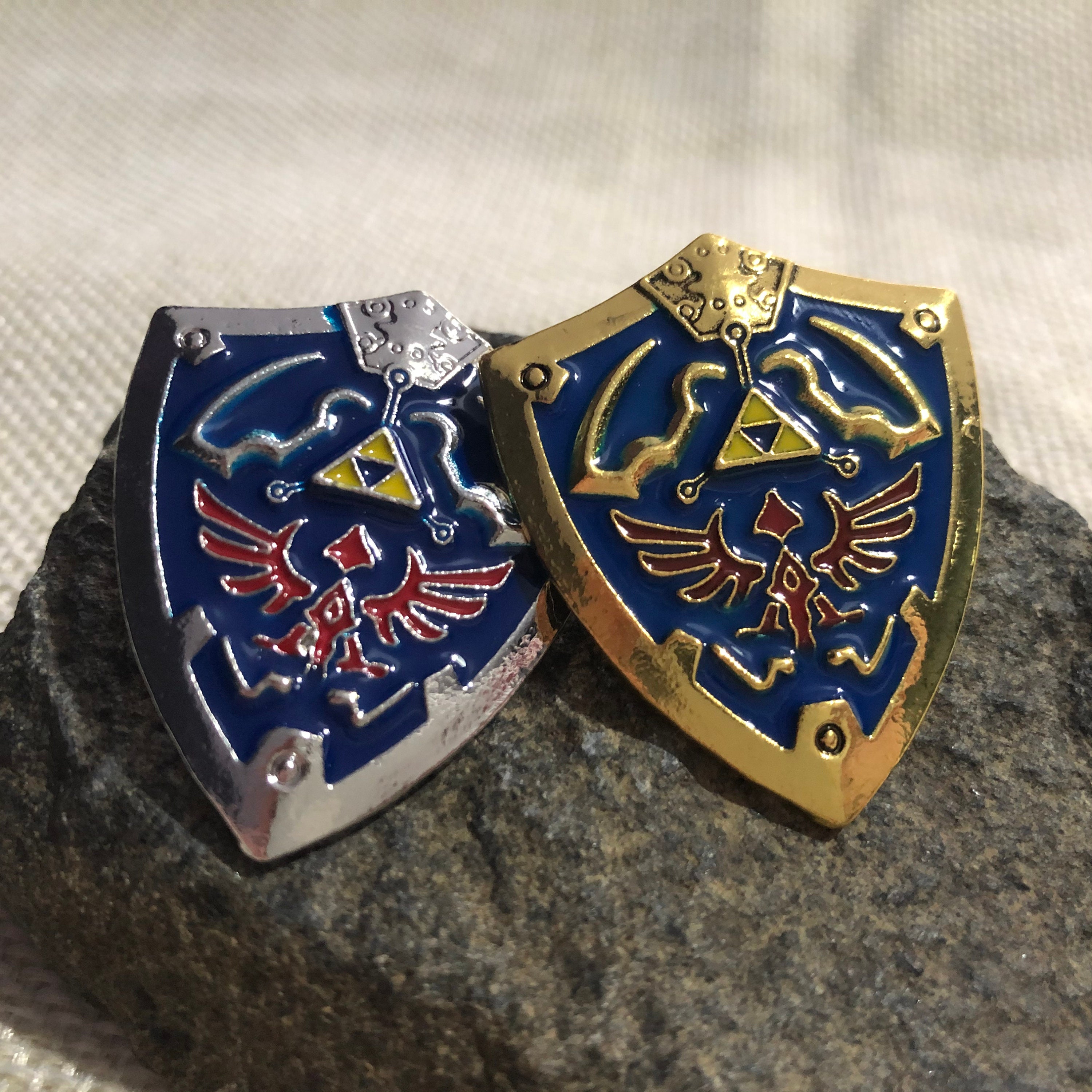 Legend of Zelda Hyrule Shield Pin Gold and Silver