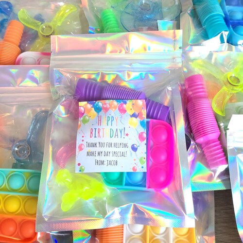 Birthday Party Poptube Favor Pack Fidget Favors Fidget Pack Etsy