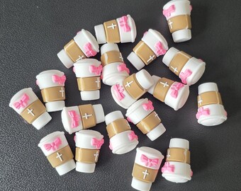 Coffee with cross Focal Beads