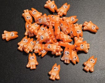Bingo Silicone Focal Beads, Bluey Beads