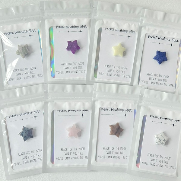 Star Worry Stone, Classroom Gifts, Teacher Handouts, Worry Stone Favors, Graduation Favor, End of Year Class Exchange, Pocket Wishing Star