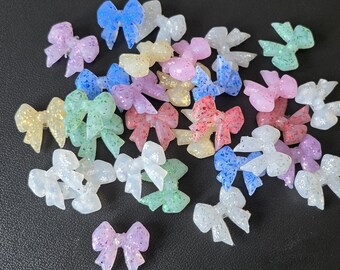 Glitter Bow Focal Beads