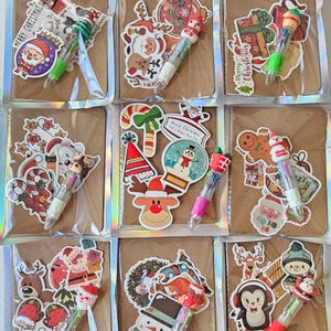 Holiday Favors, Classroom Non Candy Gifts, Notebook/Sticker Favors, Christmas Favors, Stocking Stuffers, Merry Christmas, Notebook Set