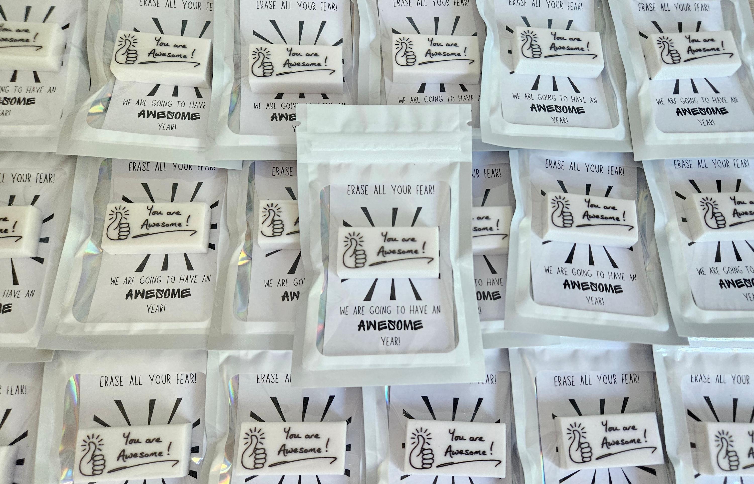 Back to School Eraser Favor, Classroom Gifts, New School Year Favors, Eraser Favors, School Favors, Teacher gift, Welcome back to school