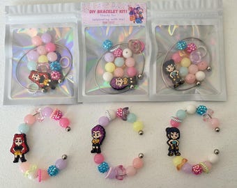 Huntrix Birthday Party Bracelet Kit Favor Pack, Party Favors, DIY Bracelet, Classroom Gifts, Kids Birthday Handouts, K POP Party Favors