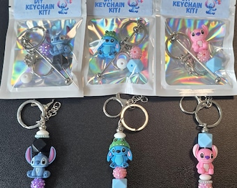 Stitch DIY Keychain Kits, Favor Pack, Party Favors, DIY Keychain, Classroom Gifts, Kids Birthday Handouts, Kids Stitch Party Favors