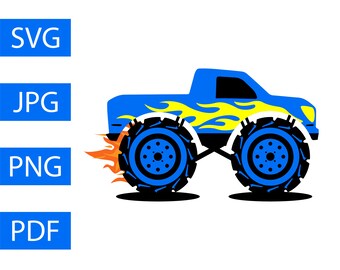 Download Monster Truck Svg Etsy SVG Cut Files