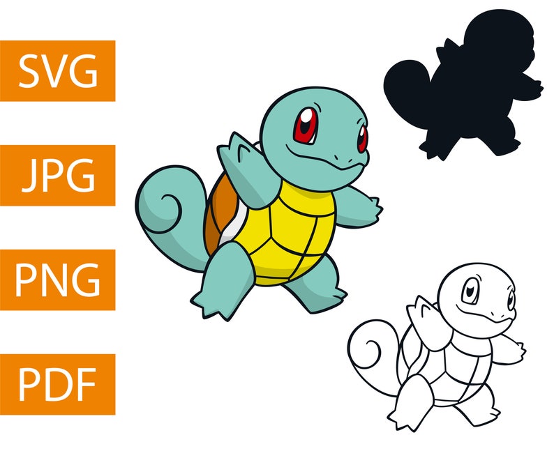 Download Squirtle Pokemon Svg Jpg Png Pdf Vector Vinyl Decal Cricut ...