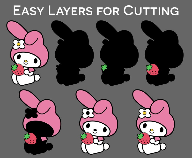 My Melody Strawberry Hello Kitty Cute Svg Jpg Png Pdf | Etsy