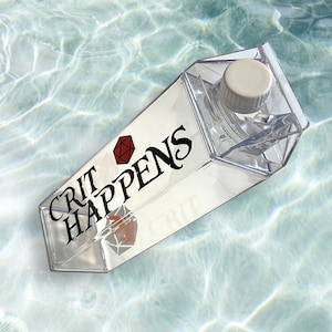 Crit Happens Acrylic Water Bottle Carton