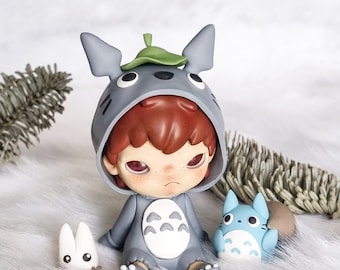 Customize commission: custom Hirono popmart vol 2 to Totoro of Ghibli handmade clay