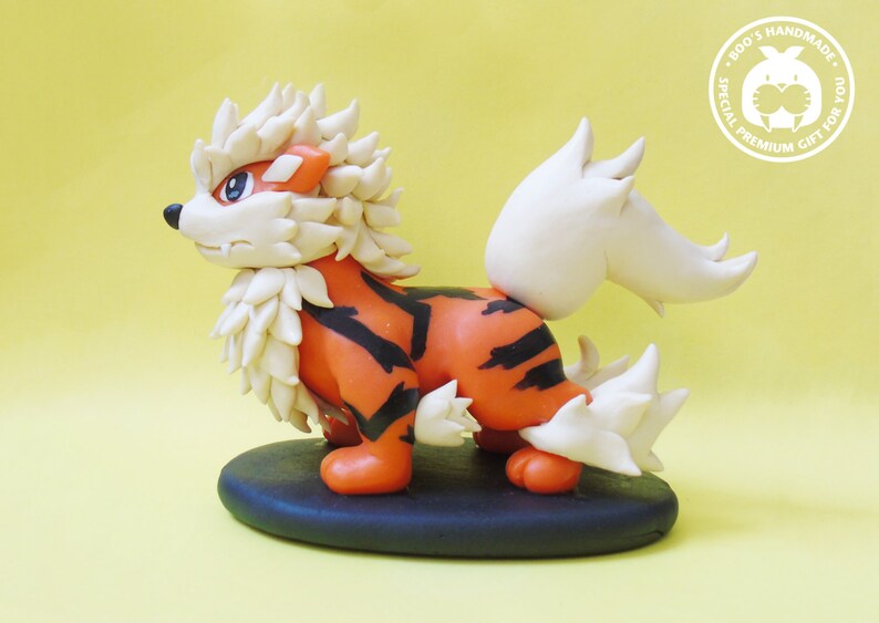 Arcanine Pokemon clay figure handmade image 1