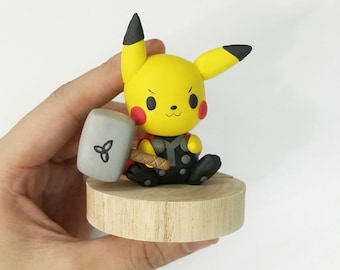 Pikachu x Thor. Pikachu Avengers handmade clay figure