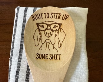 Funny Laser Engraved Beechwood Spoon, GSP Dog Lover Gift