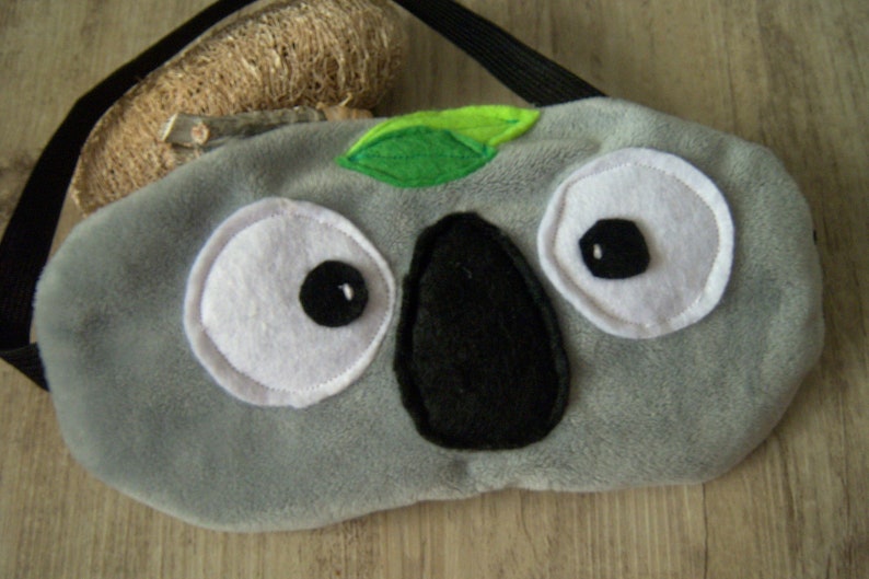 Koala sleep mask handmade sleeping mask animal sleep mask personalized sleep masks gray sleep mask soft touch eye cover cute eye cover