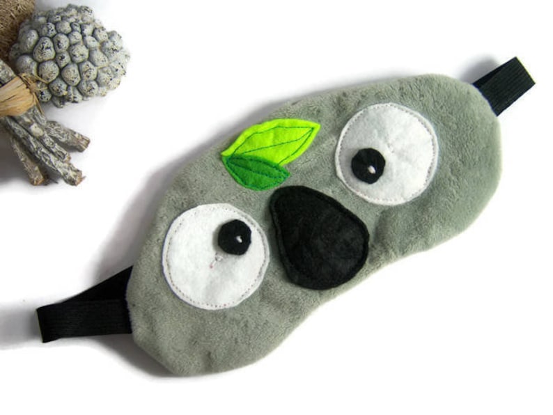 Koala sleep mask handmade sleeping mask animal sleep mask personalized sleep masks gray sleep mask soft touch eye cover cute eye cover