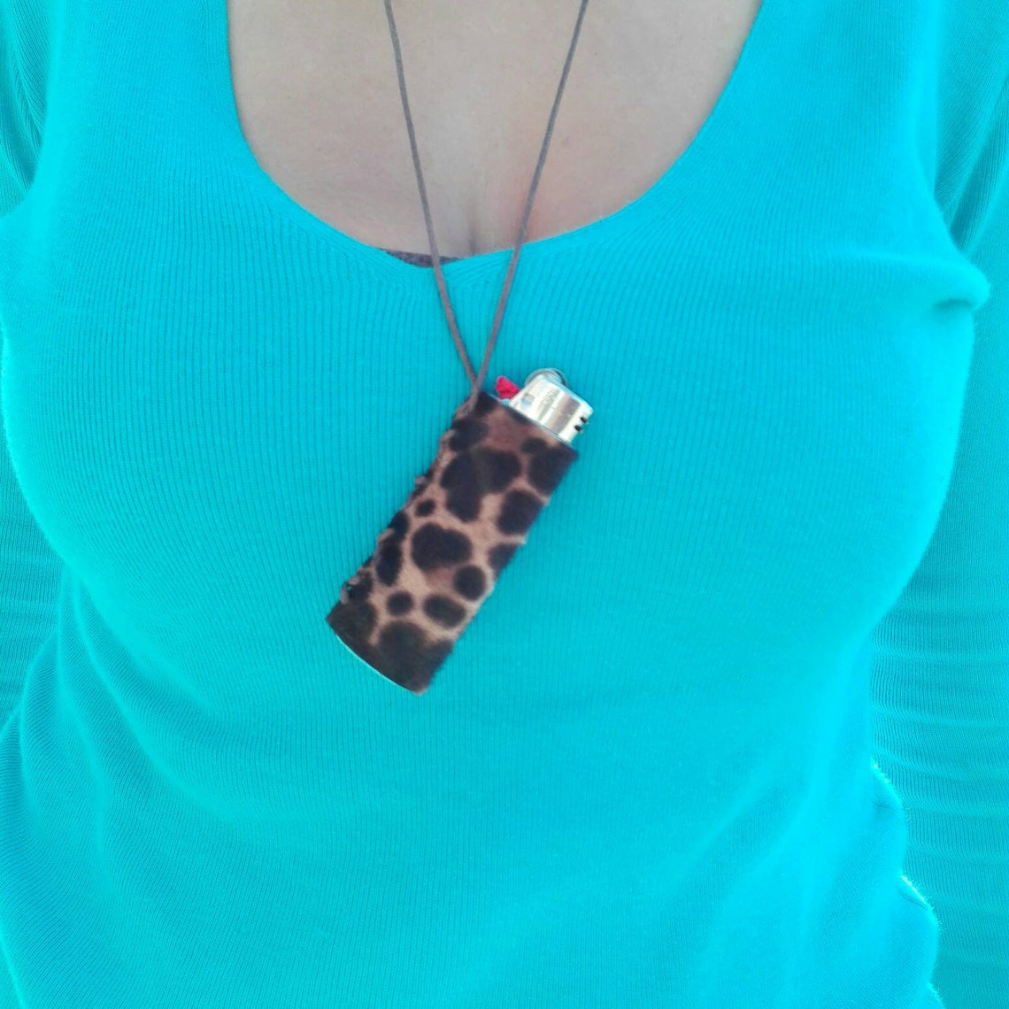 Leather Lighter Case, Case for Lighters Bic With Sliding Cord, Holder