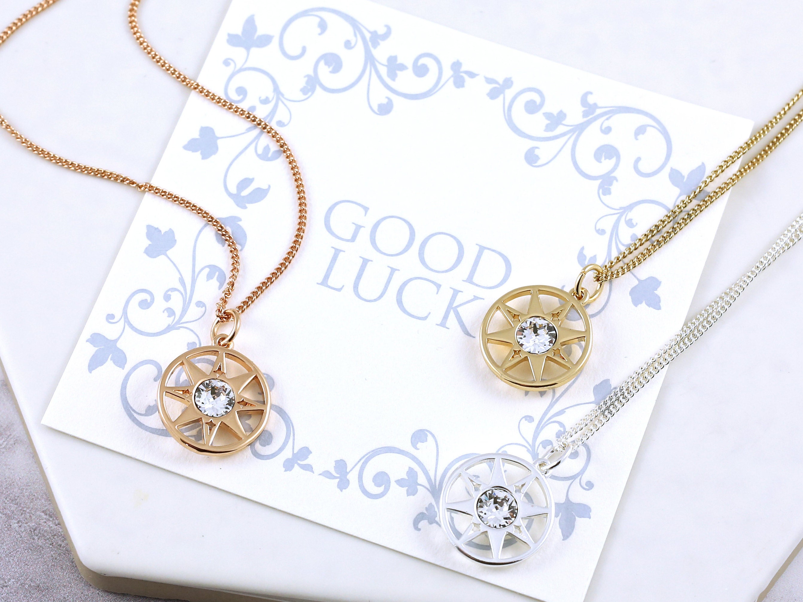 DIOR star with a lucky eightstar compass with diamond white Fritillaria  clavicle chain necklace on  Shopee Philippines