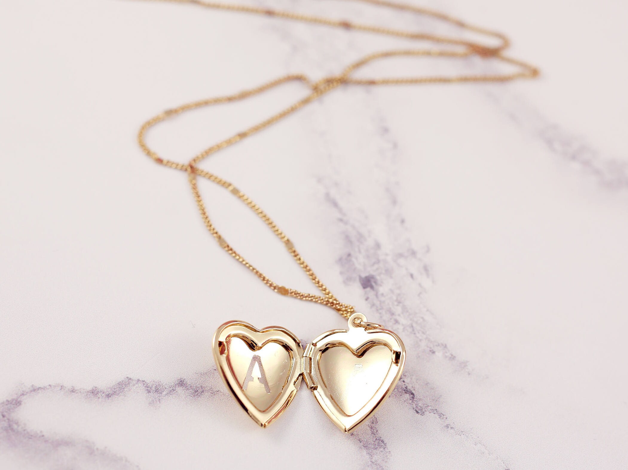 Heart Locket Initial Locket Picture Locket Personalized Etsy