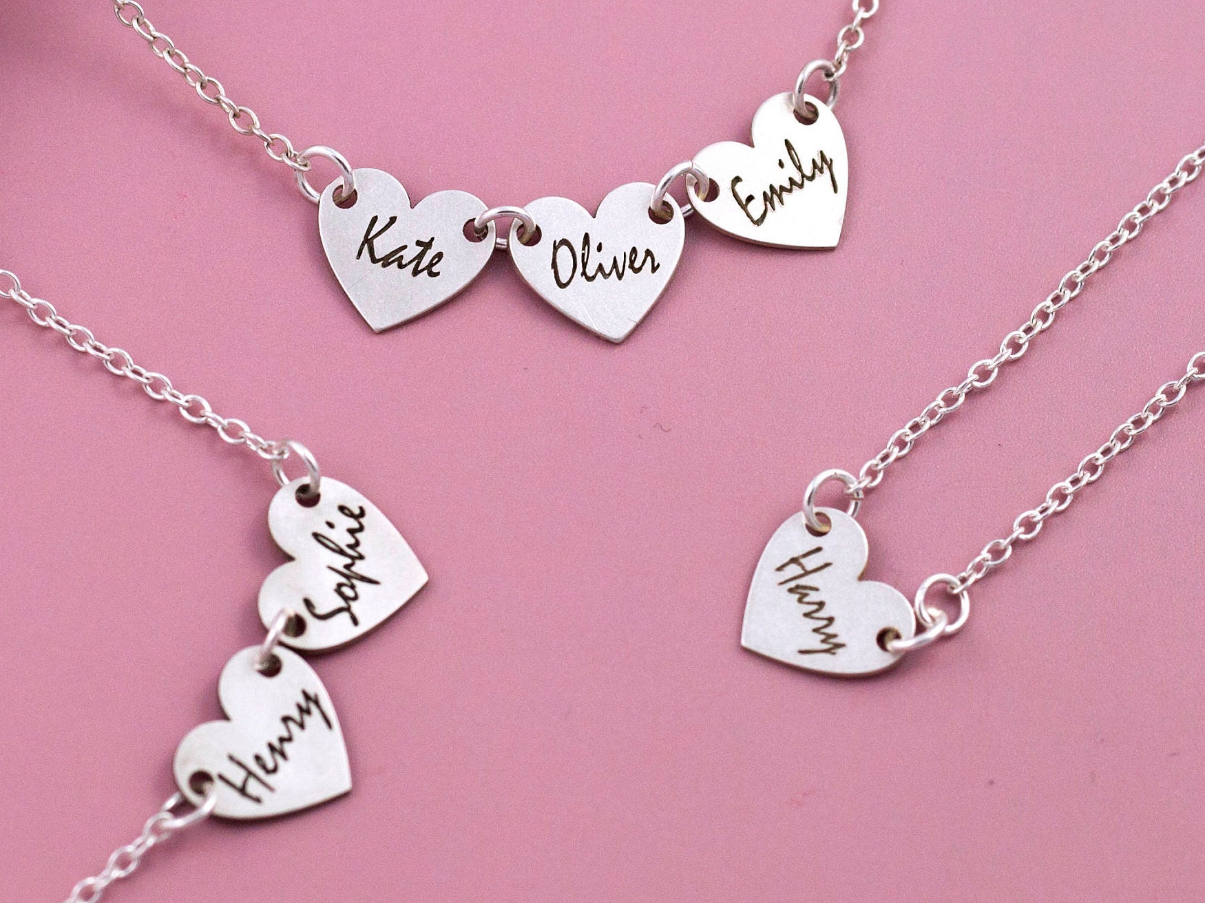 Kids Name Necklace Silver Name Plate Sterling Silver Etsy